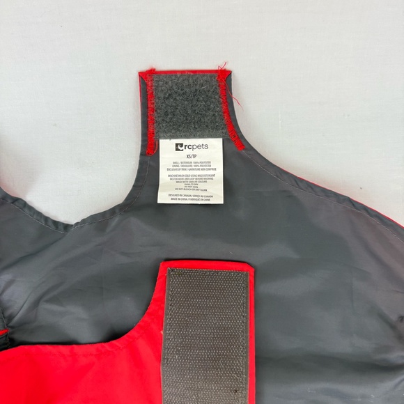 RC Pets Size X-Small Waterproof Red and Grey Dog Jacket Adjustable Velcro - Picture 6 of 10